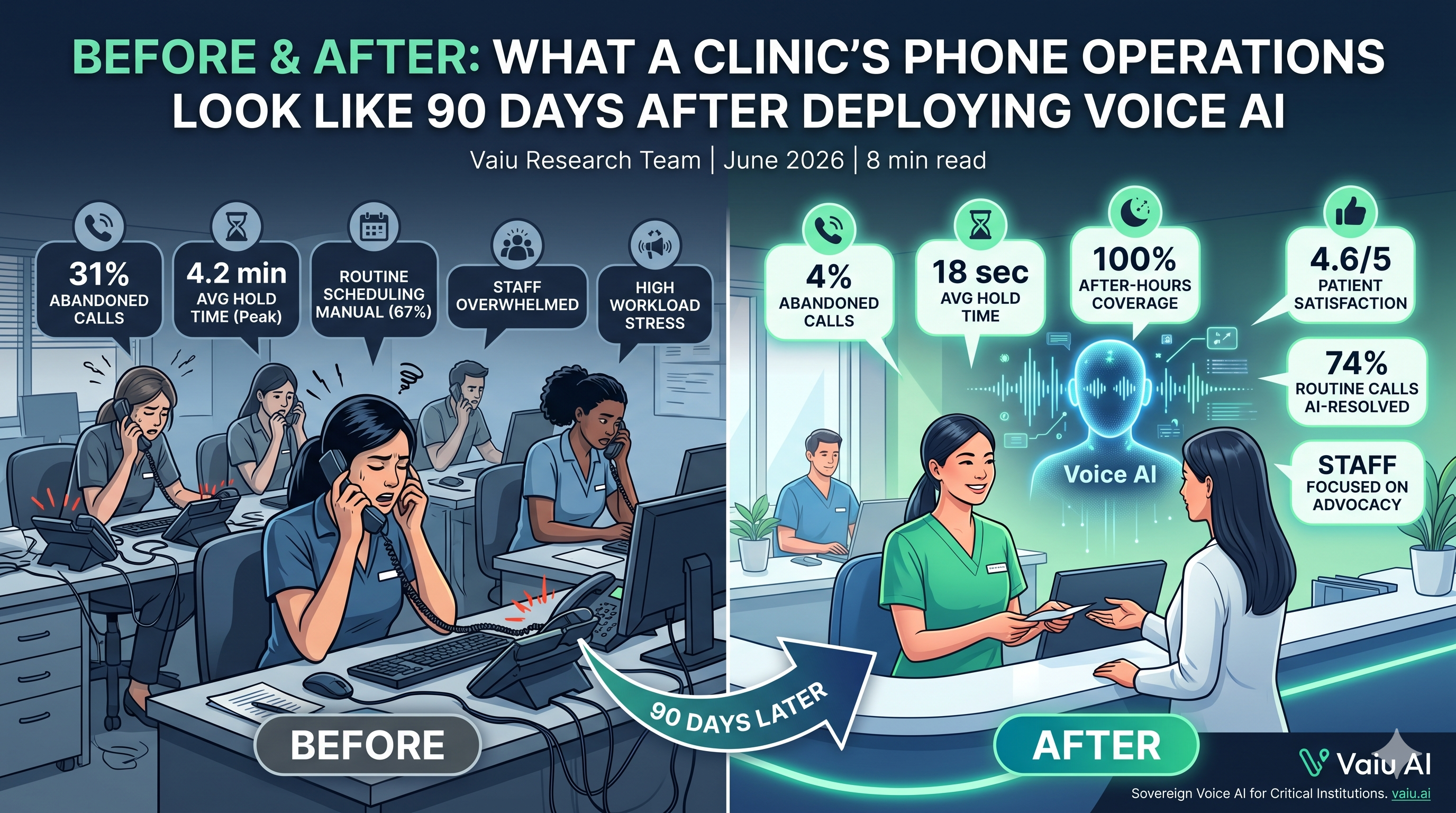 Before and After: What a Clinic's Phone Operations Look Like 90 Days After Deploying Voice AI